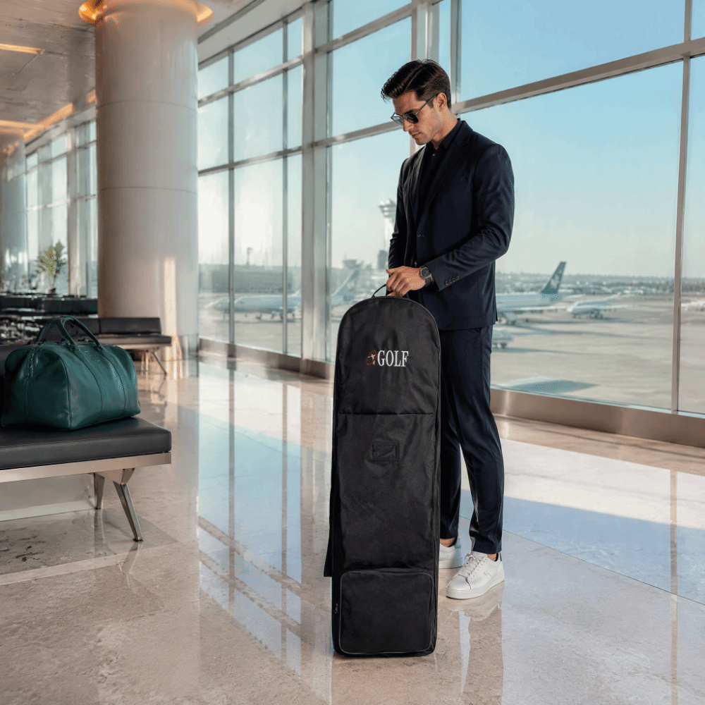 Foldable Rolling Luggage Bag - Siyah Golf Seyahat Çantası, Katlanabilir, Tekerlekli,