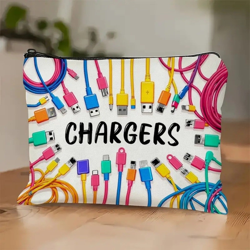 Cosmetic Bags - Yeni Kanvas Şarj Cihazı Saklama Çantası,