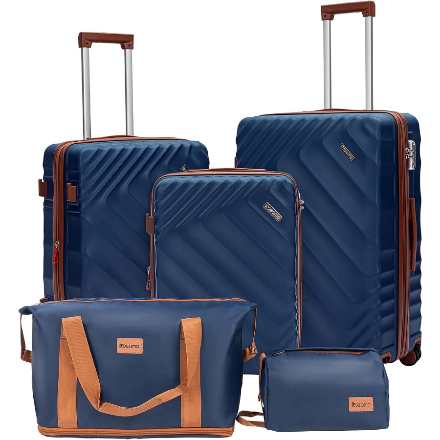 Expandable Hard Shell Luggage Set - 5 Parçalı Sert Kabuklu Genişletilebilir Bavul