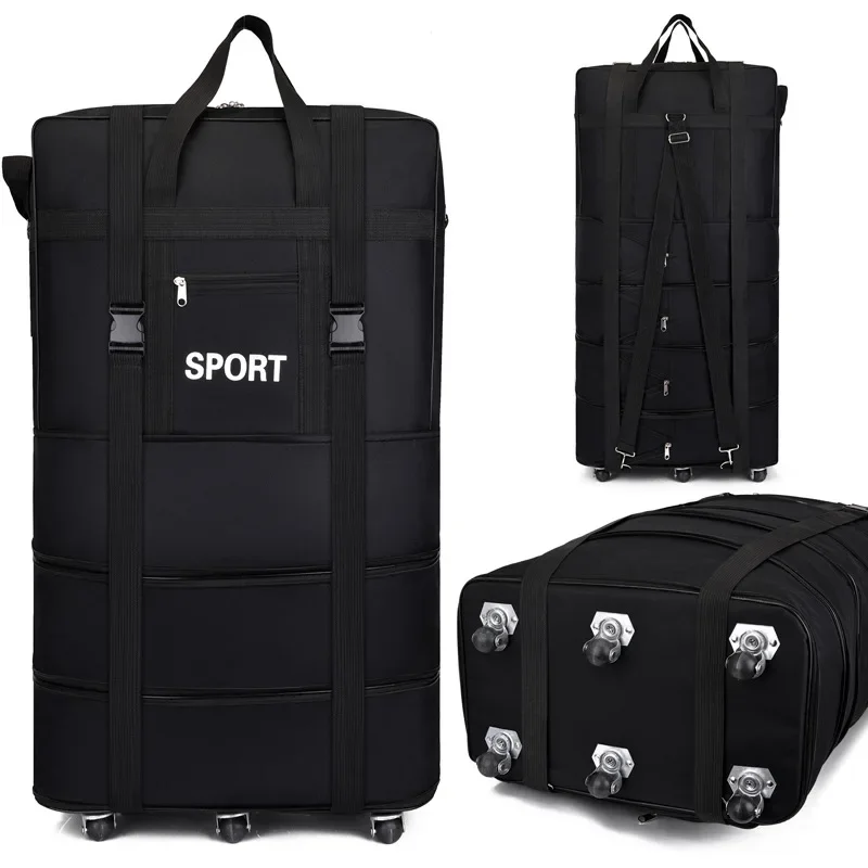 Foldable Rolling Luggage Bag - Artı Havayolu Kontrollü Çanta Oxford Büyük