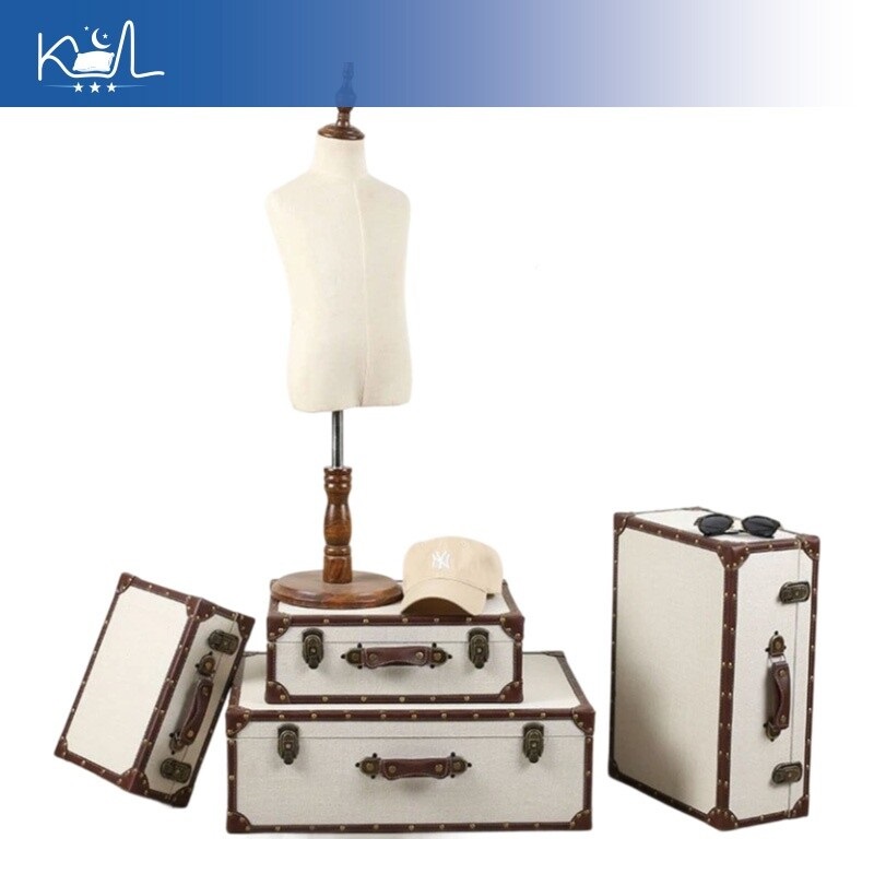 Vintage Keten Kumaş Saklama Sa - Retro Vintage Trunk Suitcase incelemesi ve fiyatı