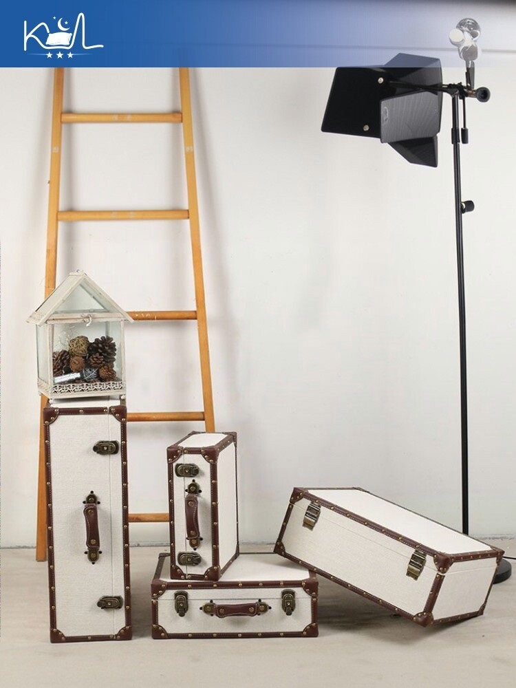 Vintage Keten Kumaş Saklama Sa - Retro Vintage Trunk Suitcase incelemesi ve fiyatı
