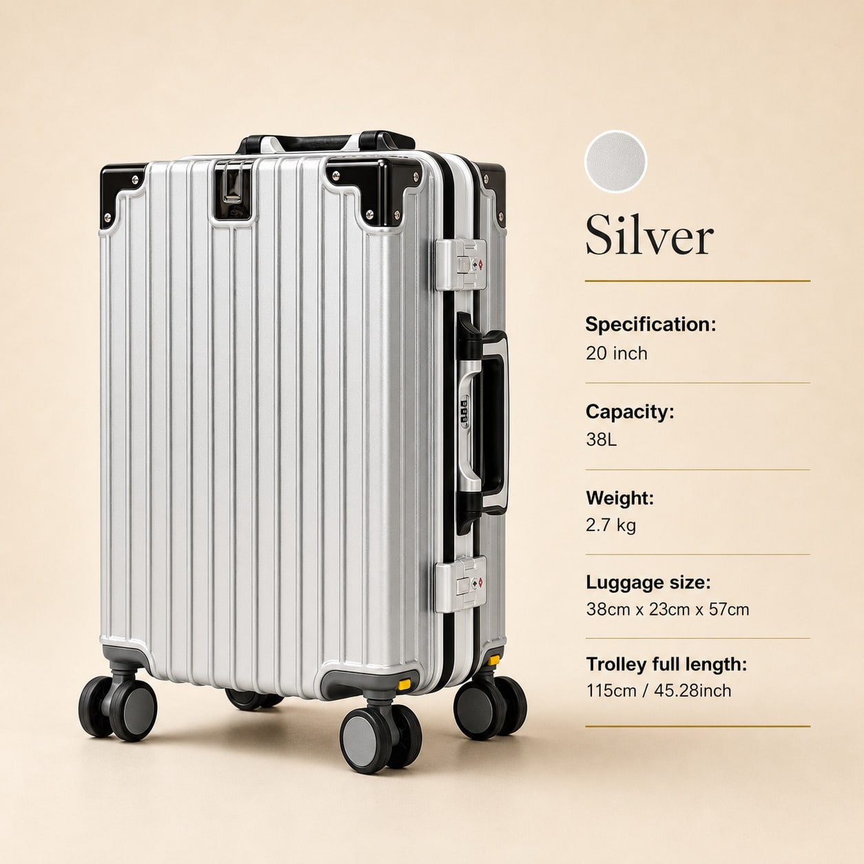 20 İnç Uçuş Onaylı El Bagajı,  - Cabin Size Lightweight Travel Trolley incelemesi ve fiyatı