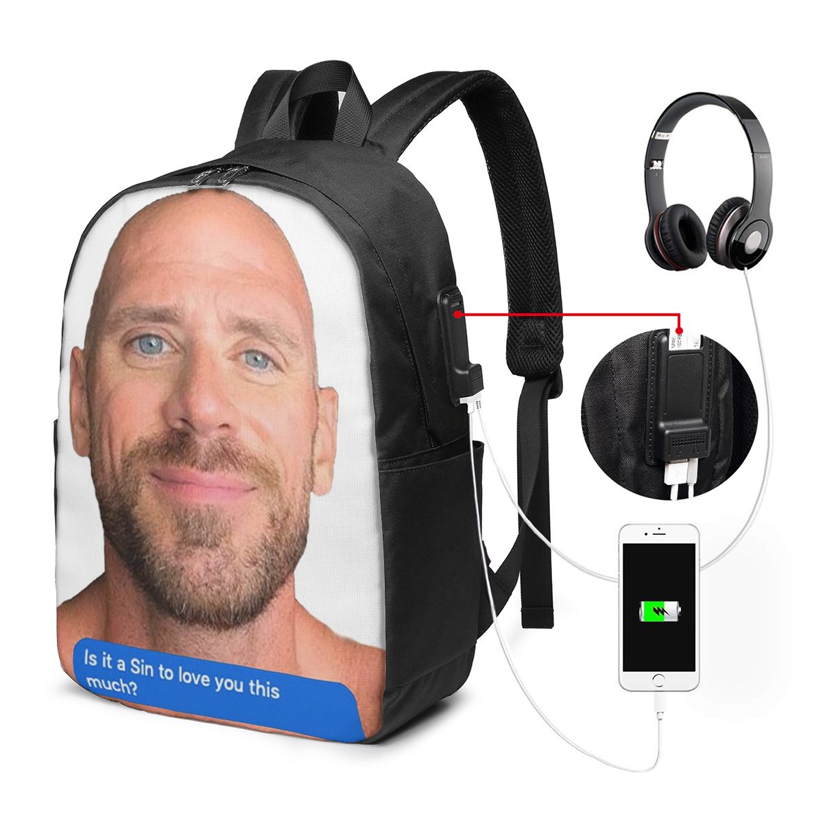 Johnny Sins Flirty Text Bubble - Backpacks incelemesi ve fiyatı