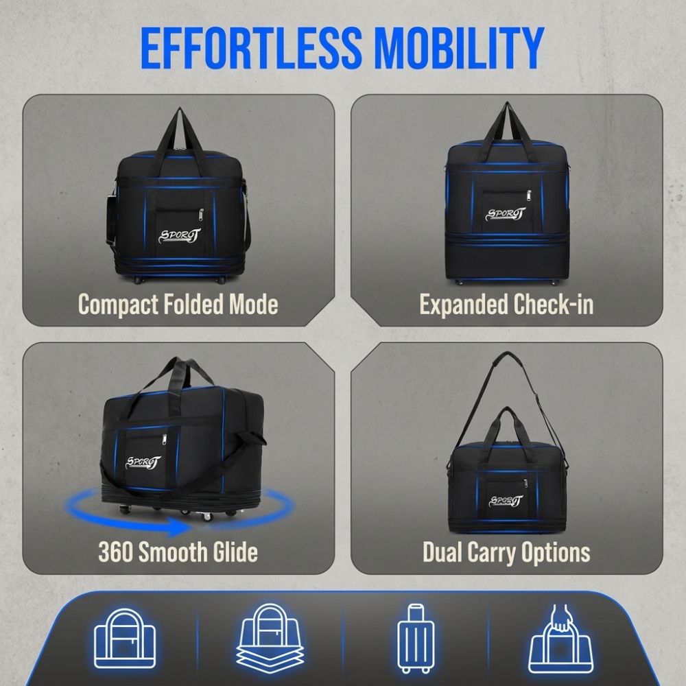 Dayanıklı Oxford Kumaş Genişle - Foldable Rolling Luggage Bag incelemesi ve fiyatı