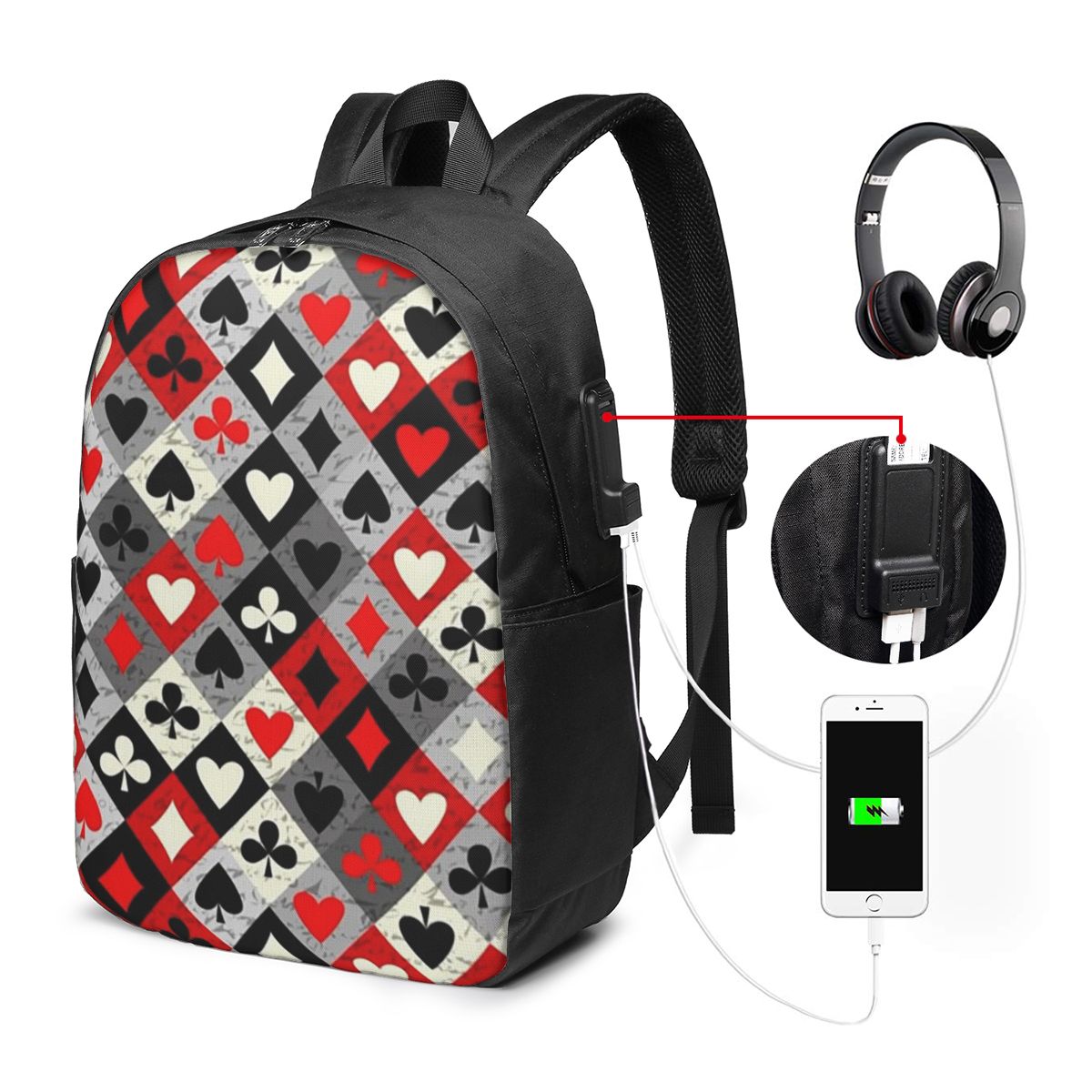 Oyun Kartları Poker Baskı Sırt - Backpacks incelemesi ve fiyatı