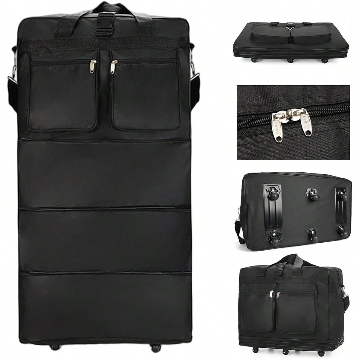 Tekerlekli, Siyah, Genişletile - Foldable Rolling Luggage Bag incelemesi ve fiyatı